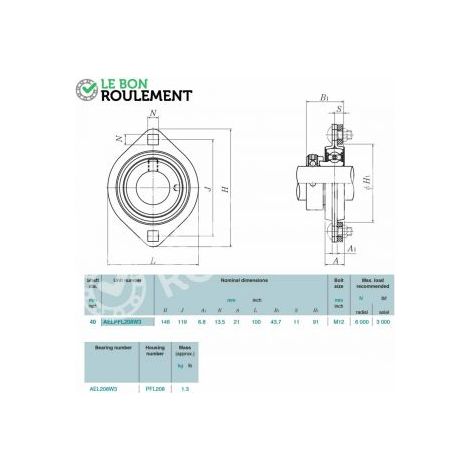 Palier tole AELPFL208-NTN
