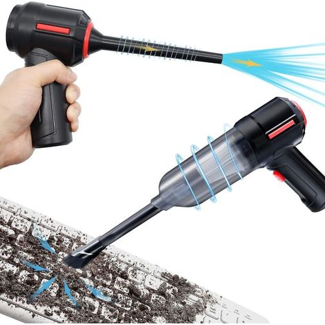 CREA 3-in-1 Computer Vacuum, Compressed Air Duster Blower, Portable Handheld Vacuum Cleaner Cordless, Keyboard Cleaner Kit, Electric Spray Air Can For Pc