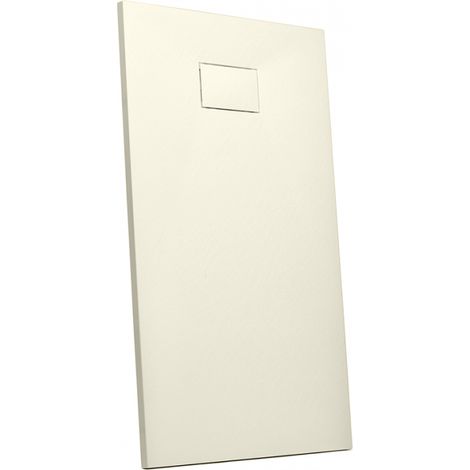 Plato de ducha de resina a ras del suelo rectangular 140x70 diseño moderno Stone - Beige (1/5)