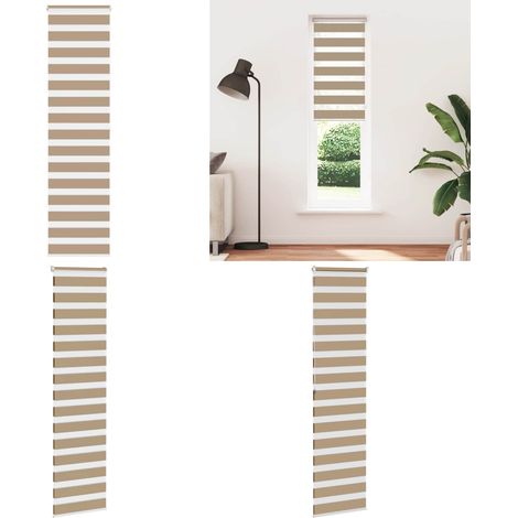 vidaXL Zebrarollo Sandbraun 55x200 cm Stoffbreite 50,9 cm Polyester (1/5)