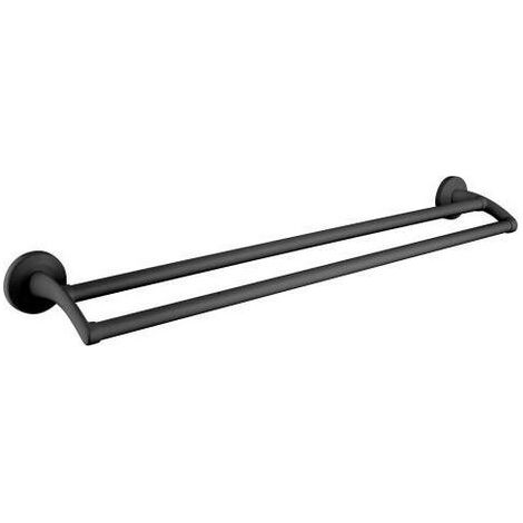 PORTE SERVIETTE GRAND HOTEL DOUBLE 60 cm NOIR - CRISTINA ONDYNA GH21013 (1/3)