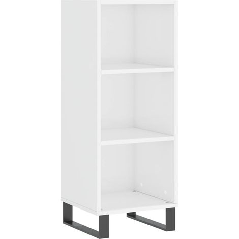 Aparador cómoda cómoda armario mueble organizador cocina salón brillante 34,5 x 32,5 x 90 cm madera contrachapada blanco 020030585