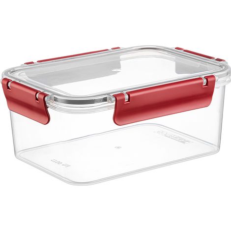 Clip protector rectangular de plástico para envases de alimentos de 1,7 L, color rojo.