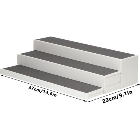 3-stöckiges, ausziehbares Gewürzregal und Küchenarbeitsplatten-Organizer – ABS – 37 x 23 x 8,7 cm – Weiß – 1 Stück (1/5)