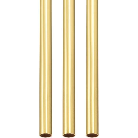 3.5 mm x 0.2 mm x 300 mm (ODxWall TxL) Brass Tube – Pack of 3 – Good for Machinery Equipment DIY Decorative Frame – Round Metal Pipe (1/5)