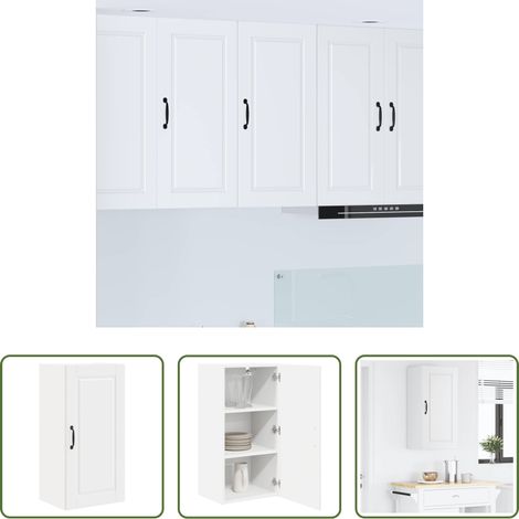 vidaXL Meuble de cuisine - Armoire de cuisine Blanc 40 x 31 x 80 cm Bois d'ingénierie (1/5)