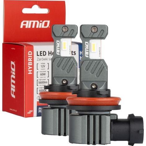 Bombillas LED para coche serie híbrida H8 H9 H11 H16 6000K Canbus 60W amio-04116 (1/5)