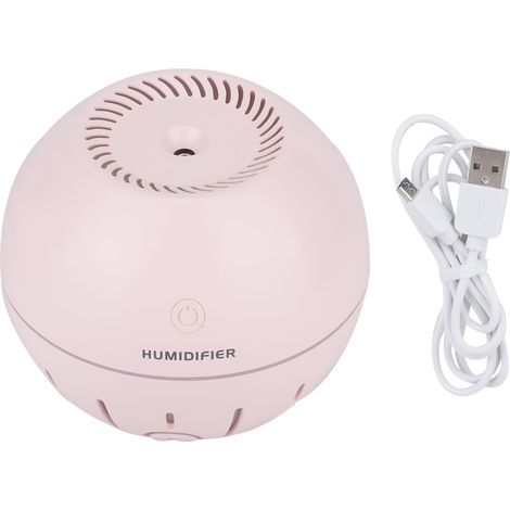 Humidificateur USB avec Lampe LED Mini pour Nuit en Forme de Boule Rose de 330 ml