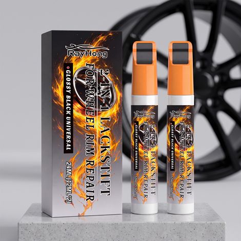 Stylo de soin pour jantes - Nettoie, élimine les taches, ravive l'éclat, couvre les rayures et prévient l'oxydation - Entretien et détail automobile (24 ml x 12 ml x 2) -- BIEMMEDUE (1/5)