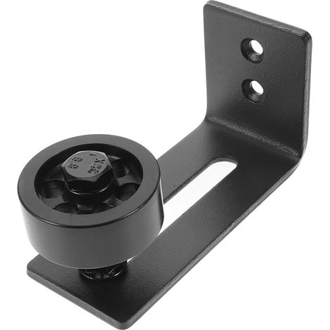 Guide de sol pour porte de grange coulissante acier carbone, noir (1/5)