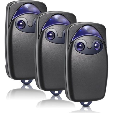 Télécommande de porte 3 pièces, télécommande de porte de garage 433,92 MHz compatible avec Flo2r-s, FLOXIR FLOXIR FLOX2R OXYGÈNE OX2, 2 canaux
