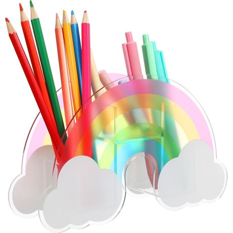 stylo arc en ciel en acrylique organiseur de bureau (1/5)
