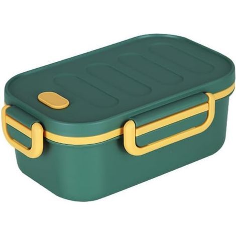Boîte à lunch pour adultes-Avec partition- 1000millilitres-Double couche-Idéal pour le bureau, le travail et les pique-niques.-vert (1/5)
