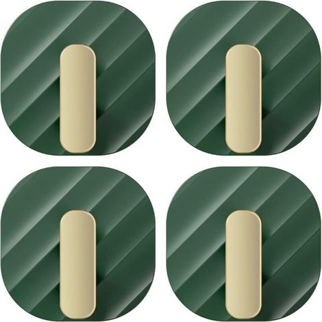Garderobenhaken, Klebehaken, Stark haftende Haken, Wandkleiderbügel, Badezimmerkleiderbügel, Rückstandsfreie selbstklebende Haken (Farbe: Grün, Größe: 4 Stück)