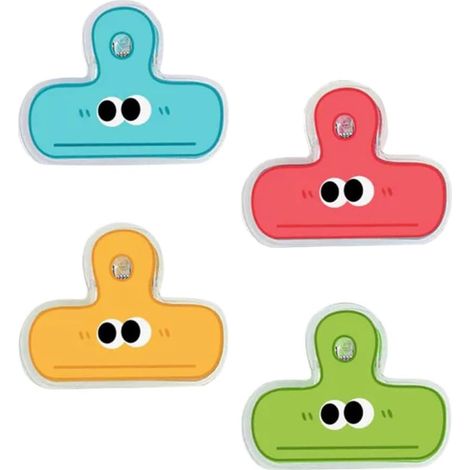 Mini pinces à reliure SHINEOFI, motif smiley coloré, lot de 4 (1/5)