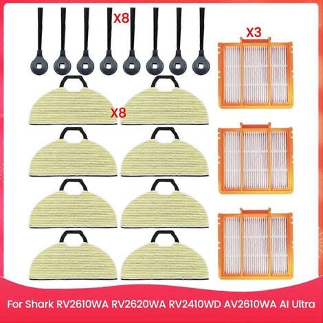 Kit d'accessoires et de pièces de rechange pour Shark RV2610WA, RV2620WA, RV2410WD, AV2610WA, AI Ultra 2-en-1 Rob