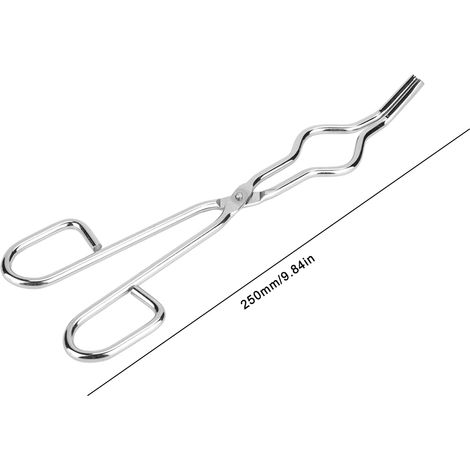 Pince en acier inoxydable 250mm pour creusets et bechers de laboratoire (1/2)