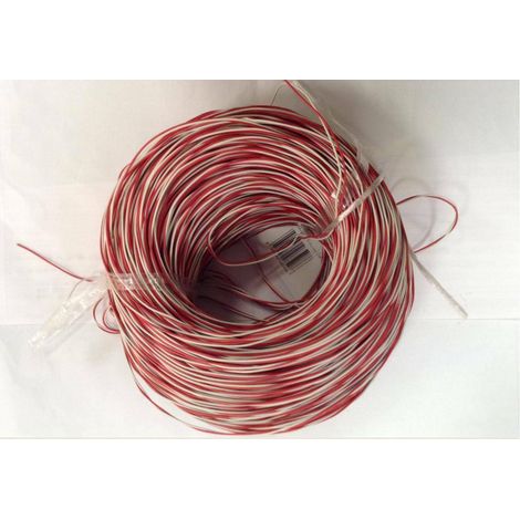 Cavi 250 metri di cavo telefonico bianco rosso 2 conduttori per 0,6 mm di sezione tr1x2x0,6b/r