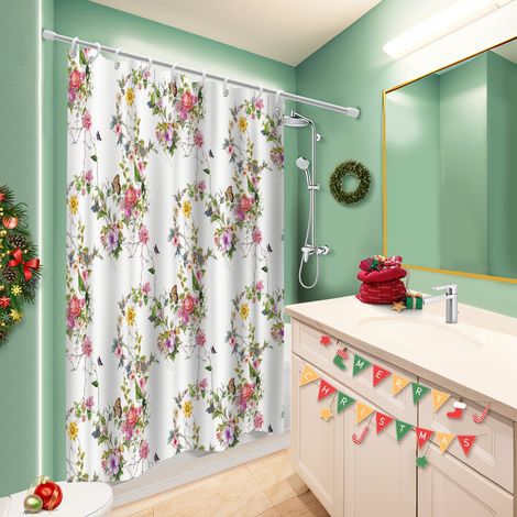 Rideau de bain 180x180 robuste rideau étanche pour une ambiance tropicale et dépaysante (1/5)