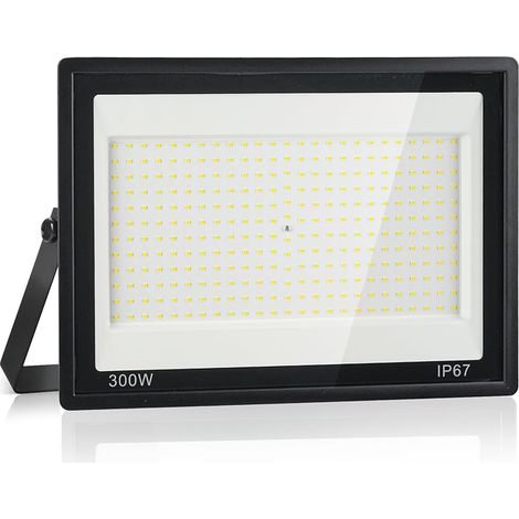 Projecteur LED Extérieur 300W,7000K Blanc Froid,30000LM Super Lumineux, IP67 Étanche, 300 LEDs, Spot Extérieur pour Jardin, Cour, Garage, Allée, Atelier, Couloir et Éclairage de Sécurité (1/5)