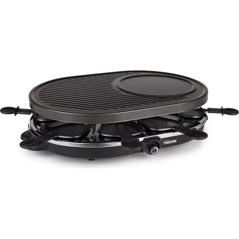 Tristar RA-2996 Appareil à raclette 8 poêlons, revêtement anti-adhésif, voyant lumineux noir (1/5)