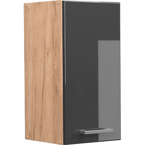 Pensile da cucina R-Line, Antracite lucido, 30 cm, Vicco