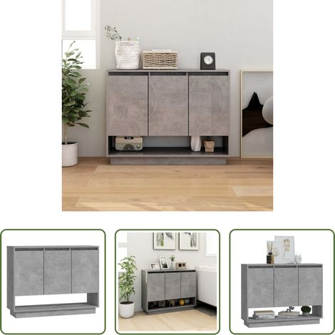 Betonfarbe - Sideboard Betongrau 97x31x75 cm Holzwerkstoff (1/5)