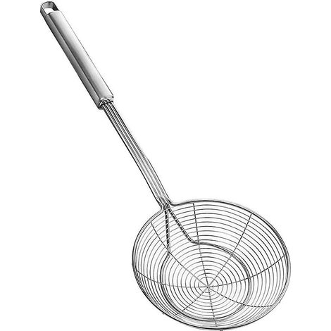 Schaumkelle aus Edelstahl mit Griff zum Braten und Servieren von Speisen, Pasta, Spaghetti, Nudeln (Durchmesser: 16 cm, Gesamtlänge) (1/5)