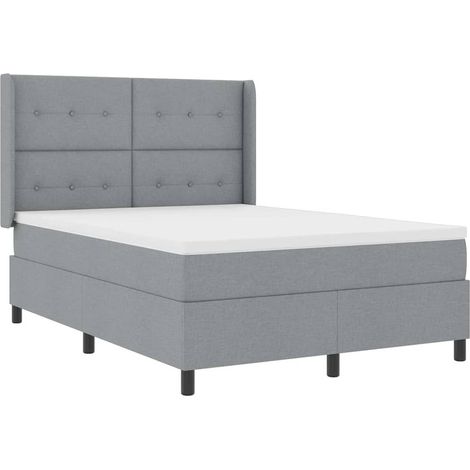 Maison Exclusive - Lit à ressort LED Gris clair 160 x 200 cm tissu (1/5)