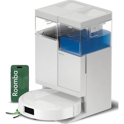 IRobot N285240 Roomba Plus 515 Combo Robot aspirapolvere e lavapavimenti con stazione AutoWash Wi-Fi LiDAR mappatura fino a 3 piani colore Bianco