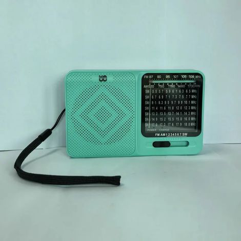 (Bleu) Radio analogique, prend en charge les bandes FM/AM/SW, haut-parleur magnétique intégré, rechargeable, prend en charge la prise casque 3,5 mm. (1/5)