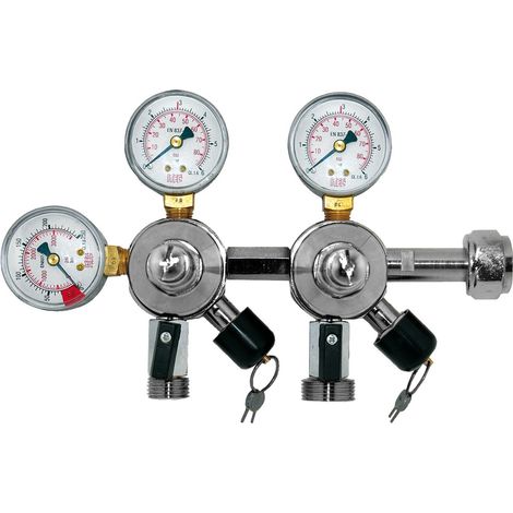 Druckminderer, СO2 Manometer - 2 Druckanzeigen für Bier und AFG, Zapfanlage 3 und 7 Bar