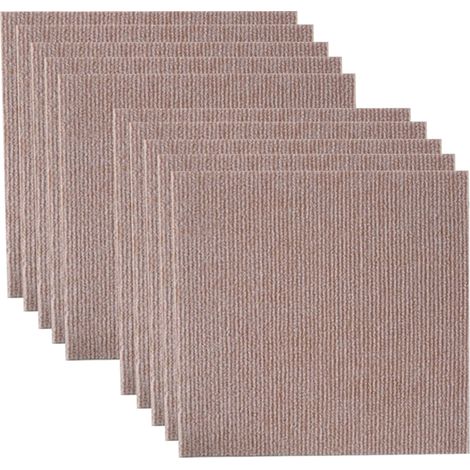 Tapis de Sol d'épissage en Autocollants Lavables en Machine pour Salon Chambre Couleur Camel 30 30 cm 10 pièces Polyester (1/5)