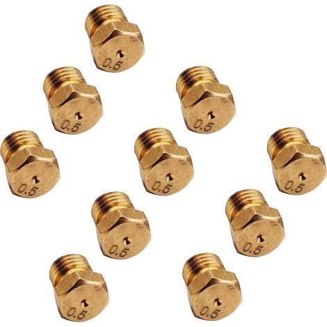 Lot de 10 Gicleurs Gaz Butane pour Plaque de Cuisson - Buses en Laiton 0,5 cm - Remplacement Rapide et Facile (1/5)
