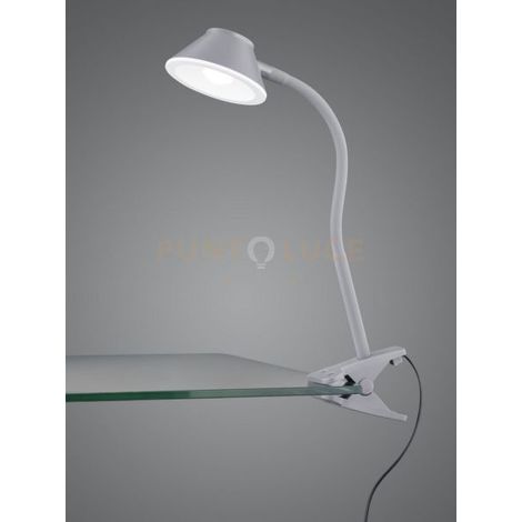 Lampada a morsetto LED, plastica, titano, 9,5x26x22 cm, Berry