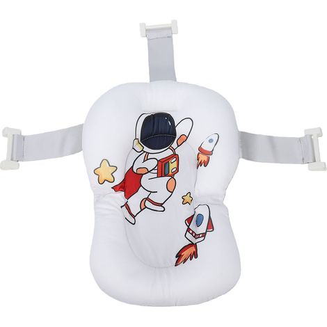 Coussin de bain pour bébé, pliable, réglable, antidérapant, dessin animé, siège de bain pour bébé, tapis de Support, motif d'astronaute (1/5)