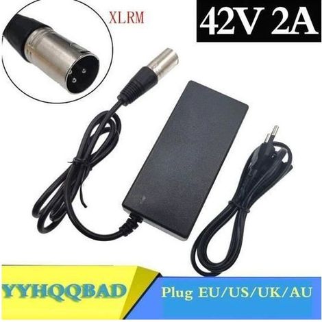 Chargeur de Batterie - UE - 42V 2A - Compatible 100-240VAC - Indicateur de Charge - Sécurité Renforcée (1/3)