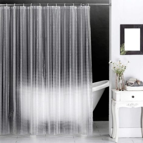 Rideau de douche transparent, anti-moisissure et imperméable, anti-moisissure, adapté aux baignoires et salles de bain 180x180