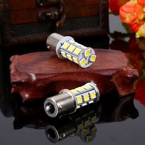 10x LED-Autolampen 1156 BA15S 1141 1073 1095, 18 SMD 5050, Autoblinker, Weiß Blau (1/5)