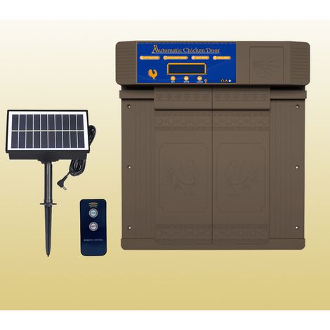 Porte de Poulailler Automatique à Double Ouverture, Minuterie & Capteur Lumineux, Sécurité Anti-Prédateurs pour Poules -Alovez-WCY (1/2)