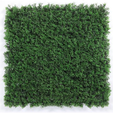 Lot de 4 haies murales artificielles, écrans de protection et d'intimité pour jardin, toile de fond en gazon synthétique, protection UV, 50 cm x 50 cm (1/5)