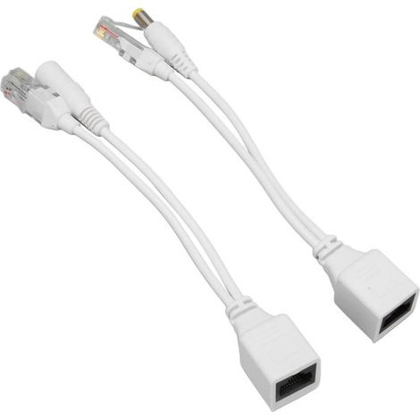 Kit divisor PoE - Adaptador Power over Ethernet - Alimentación de equipos de red - Diseño profesional resistente al agua - 12 V - Blanco (1/5)