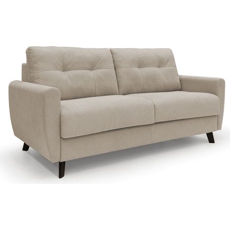 Callisto Schlafsofa aus weichem, wasserfestem Stoff T02 208 cm (mat. 160x197) beige
