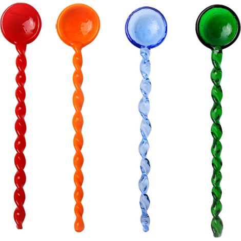 Lot de 4 cuillères à café en verre à filetage résistant à la chaleur, idéales pour l'espresso, le café, le thé, la crème glacée et les desserts. (1/5)