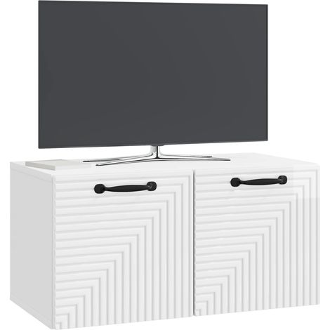 Maison Exclusive - Wandmontierter TV-Schrank Hochglanz Weiß 59,5