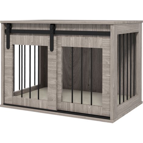 Dog Crate Furniture Removable Cushion for Medium Dogs, 80 x 54 x 57cm - Brown (1/5)