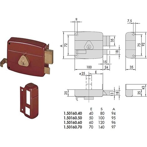 Cisa 50160-40-1 Serratura Applicare Cil Stac Dx  P