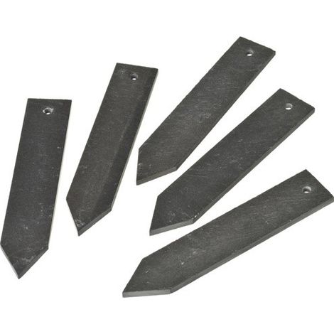 Lot de 5 étiquettes en ardoise naturelle – Pré-perforées pour usage avec stylo à craie – Dimensions 15 x 3 cm pour identification plantes