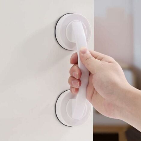 Grandes poignées de portes et fenêtres en verre, portes coulissantes de salle de bain, poignées d'armoire, poignées sans perçage, barres d'appui de douche (blanc) (1/5)
