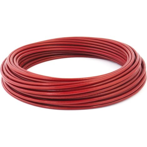 Câble en acier C7, 1x19, 2/4 mm, 30 m, rouge (1/5)